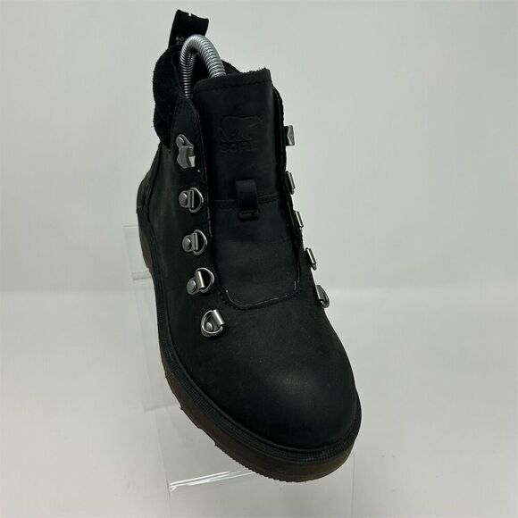 Sorel Women's Chukka Boots Size 5 Black Leather Lace-Up Casual **NO LACES** - Picture 2 of 13